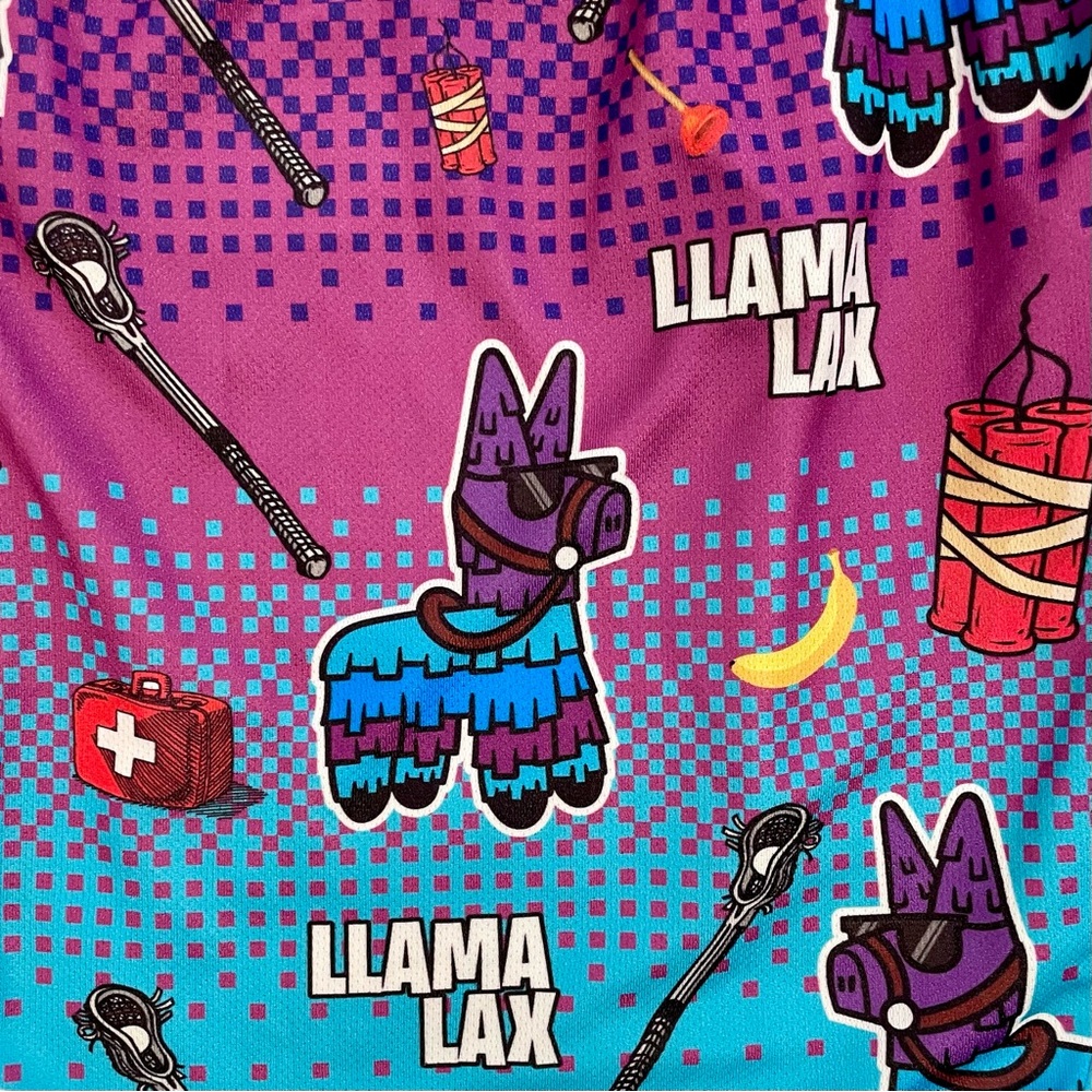 Lacrosse Unlimited Fortnite Shorts Mens Small Llama Lax Pinata Video Games TNT - Picture 2 of 3